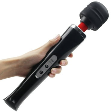 10 Powerful Speeds Handheld Wand Massager - for Muscle Aches & Sports Recovery - Rechargeable - Wireless & Travel Friendly - Black