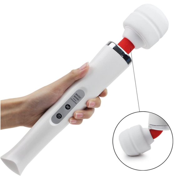 10 Powerful Speeds Handheld Wand Massager - for Muscle Aches & Sports Recovery - Rechargeable - Wireless & Travel Friendly - White