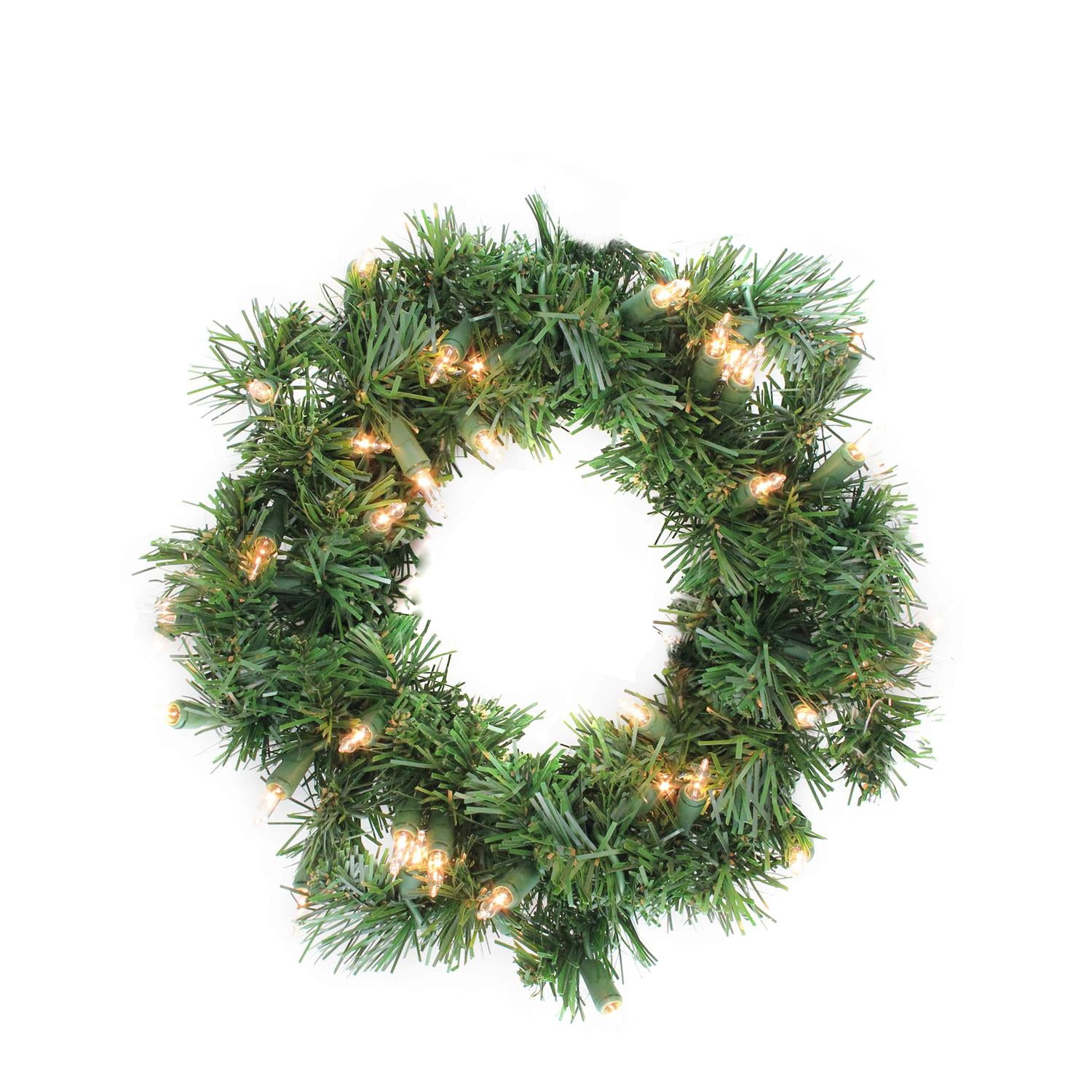 10" Pre-Lit Deluxe Windsor Pine Artificial Christmas Wreath - Clear Lights