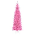 thumbnail image 1 of 10' Pre-Lit Hot Pink Artificial Pencil Tinsel Christmas Tree - Pink Lights, 1 of 2