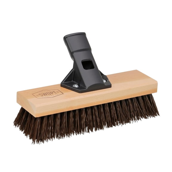 10' Premium Rough Surface Scrub Brush Head - Deck Brush for Rough and Textured Surfaces, Interchangeable with All Cleaning Products for More Efficient Cleaning and Storage
