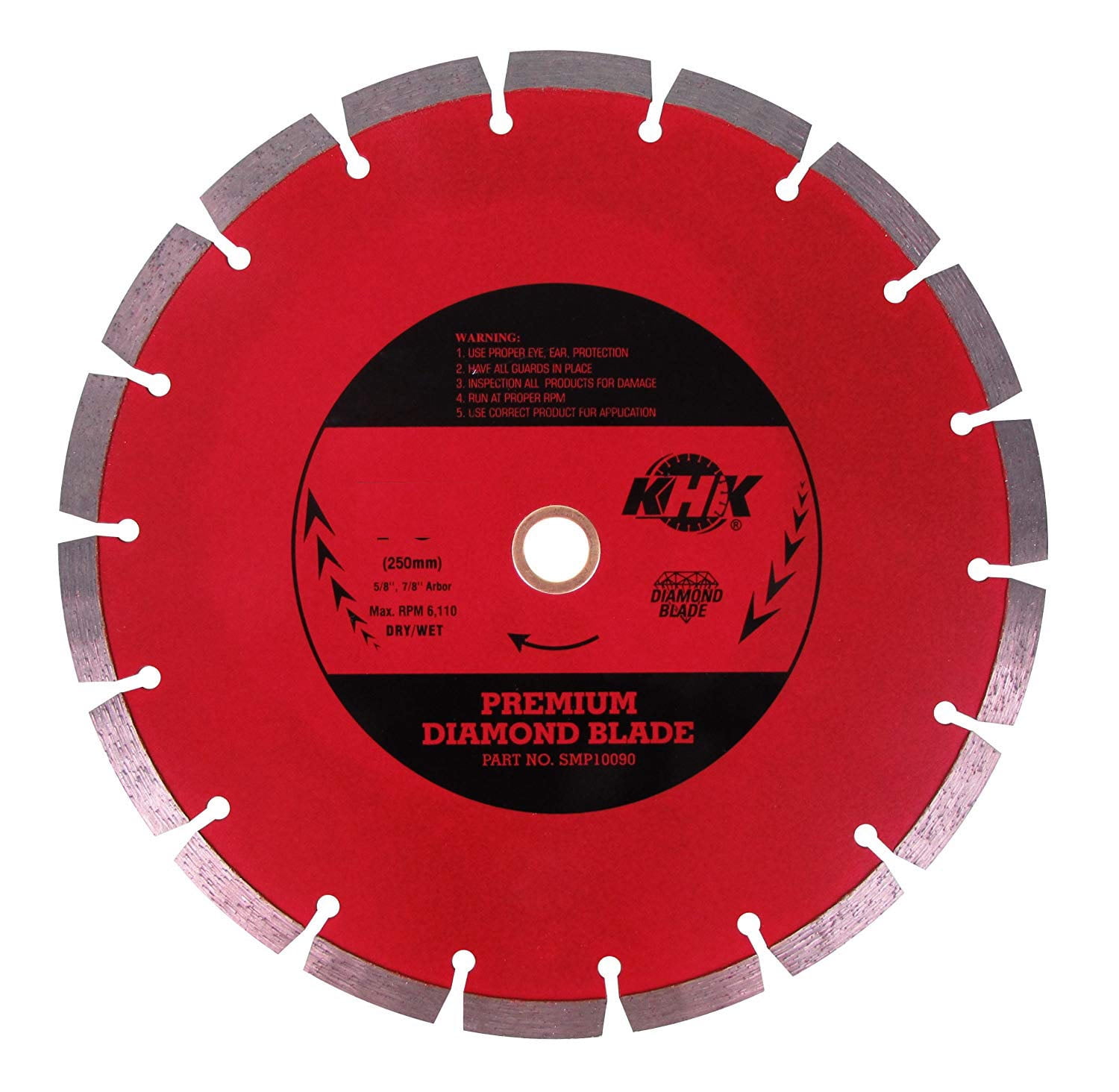 10" Premium Segmented Diamond Saw Blade for Cutting Concrete, Bricks, Stone, and Masonry Materials, Dry/ Wet Cutting