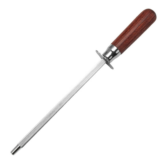 10'' Professional Sharpener Rod Wooden Handle Sharpening Stick Honing Steel For Kitchen And Stainless Steel Knives