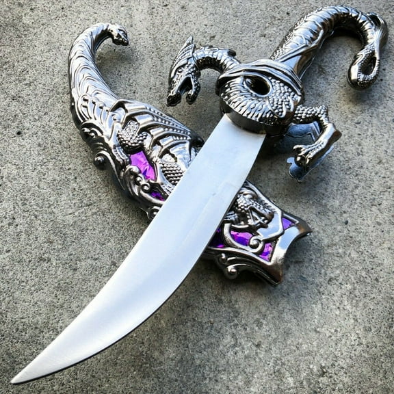 10" Purple Dragon Fantasy Fixed Blade Knife Medieval
