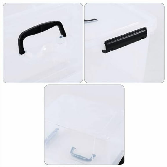 10 Quart Plastic Storage Bins with Lids and Handle, 4 Packs Clear Latching Box