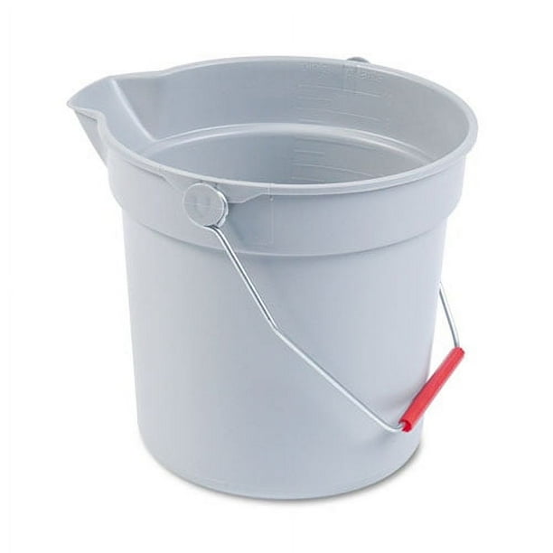 10 Quart Plastic Utility Pail, Plastic, Gray, 10.5 10 Quart Plastic Utility Pail, Plastic, Gray, 10.5