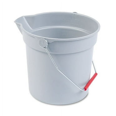 10 Quart Plastic Utility Pail, Plastic, Gray, 10.5" dia | Bundle of 2 Each