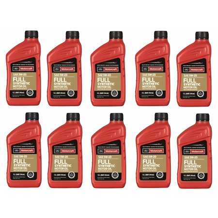 10 Quarts Engine Motor Oil OEM Full Synthetic FORD/Motorcraft SAE 5W-20 Mpn #XO-5W20-Q1FS