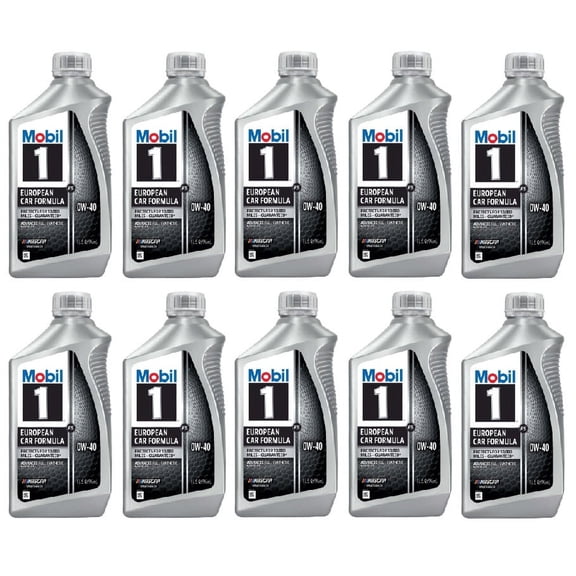 10 Quarts Mobil 1 European Car Formula Full Synthetic SAE 0W-40 MPN #112628