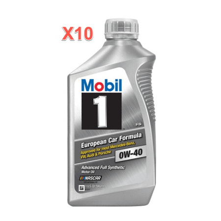 10 Quarts Mobil 1 European Car Formula Full Synthetic SAE 0W-40 MPN #112628