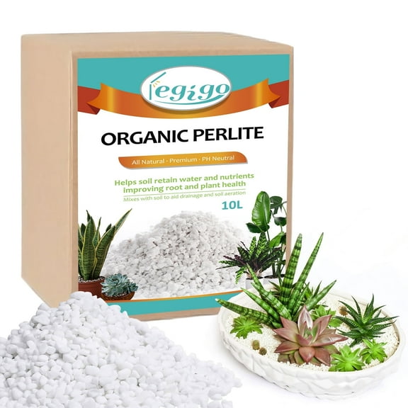 10 Quarts Organic Horticultural Perlite for Plants Indoor- Natural Horticultural Soil Additive Conditioner Mix for Improves Drainage, Ventilation and Root Growth