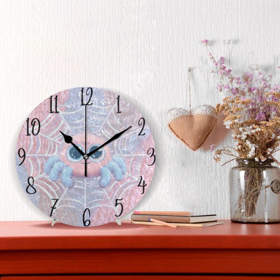 10" Quartz Indoor Wall Clock Silent Mechanism / Big-eyed Fuzzy Little Spider