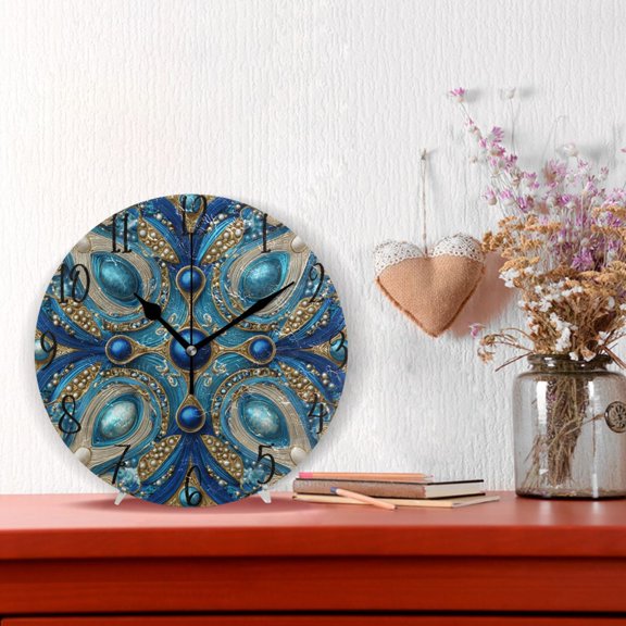 10" Quartz Indoor Wall Clock Silent Mechanism / Blue Agate
