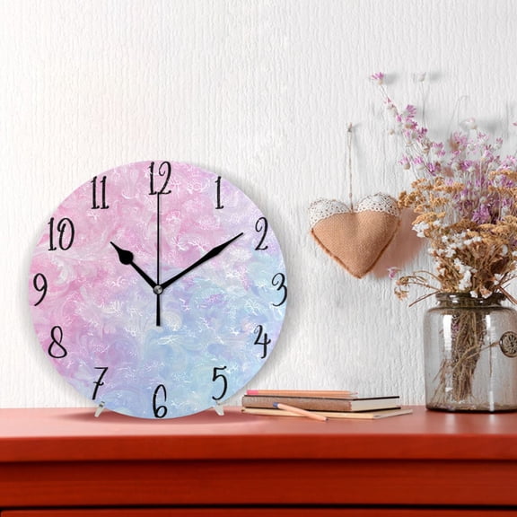 10" Quartz Indoor Wall Clock Silent Mechanism - Dreamy Gradient Scroll Print