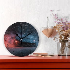 10" Quartz Indoor Wall Clock Silent Mechanism / Hyper-realistic Black Racing Car