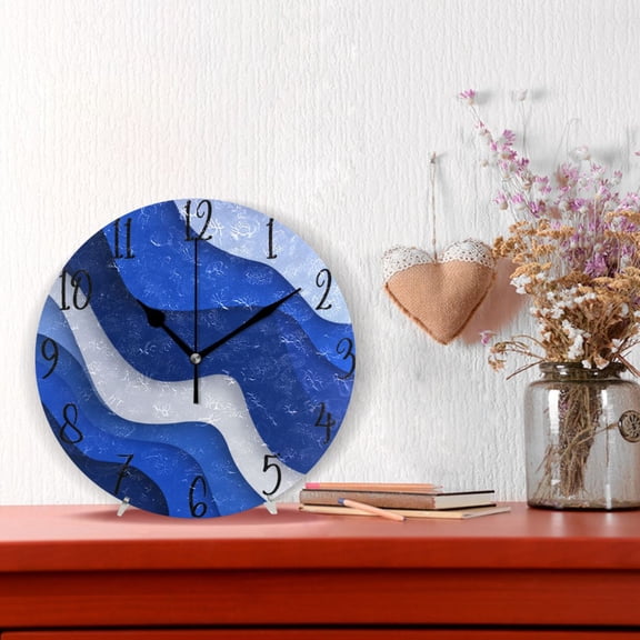 10" Quartz Indoor Wall Clock Silent Mechanism / Navy Blue Color Palette