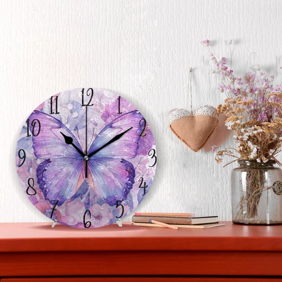 10" Quartz Indoor Wall Clock Silent Mechanism / Pastel Petal Flutter