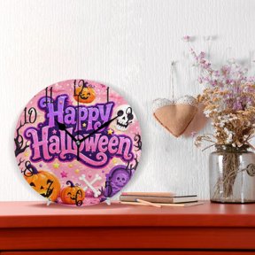 10" Quartz Indoor Wall Clock Silent Mechanism / Pink Halloween Magic