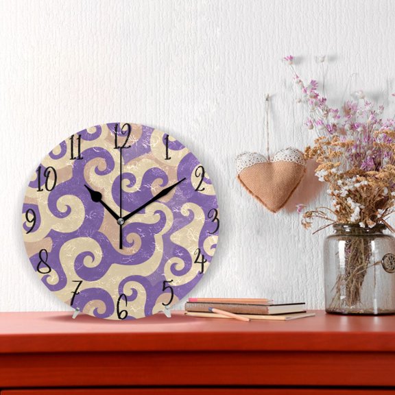 10" Quartz Indoor Wall Clock Silent Mechanism / Purple Whirlwind