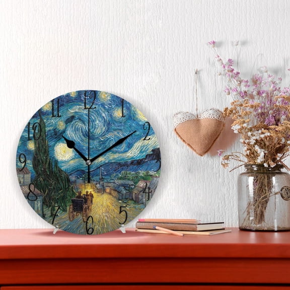 10" Quartz Indoor Wall Clock Silent Mechanism / Starry Night Carriage