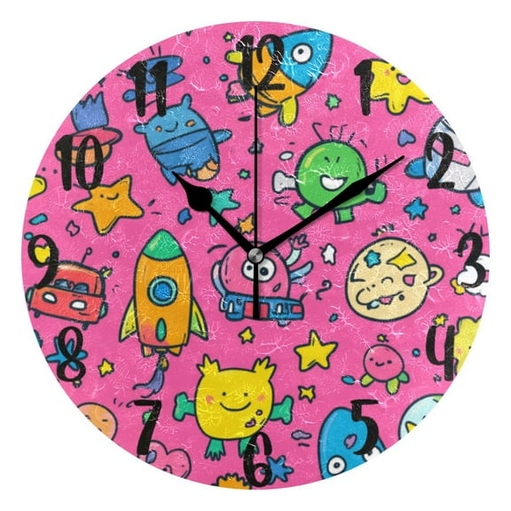 10" Quartz Indoor Wall Clock, Silent Mechanism Clock Crazy City