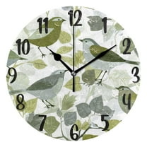 10" Quartz Indoor Wall Clock, Silent Mechanism Clock Stylized Birds