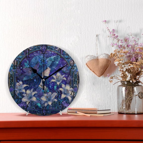 10" Quartz Indoor Wall Clock Silent Mechanism / Violet Princess