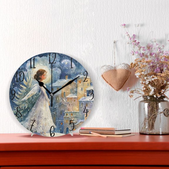 10" Quartz Indoor Wall Clock Silent Mechanism / Wedding Angel