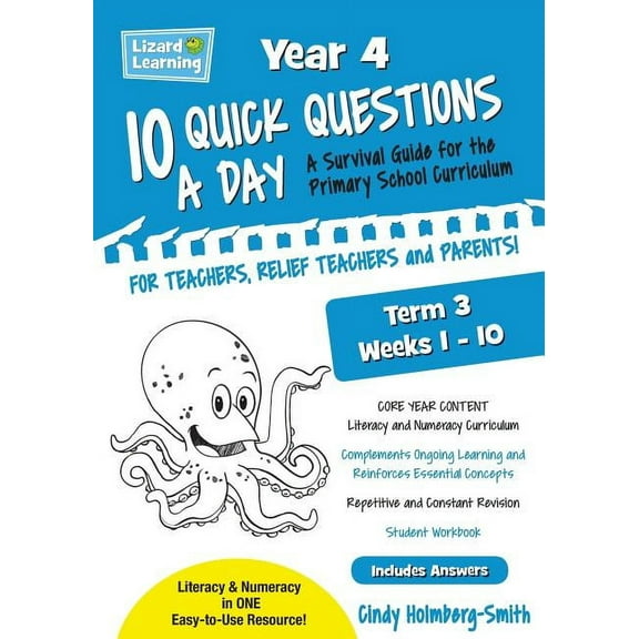 Lizard Learning 10 Quick Questions A Day Year 4 Term 3, (Paperback)