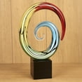 thumbnail image 1 of 10" Rainbow Glass Abstract Hand Painted Sculpture, 1 of 3