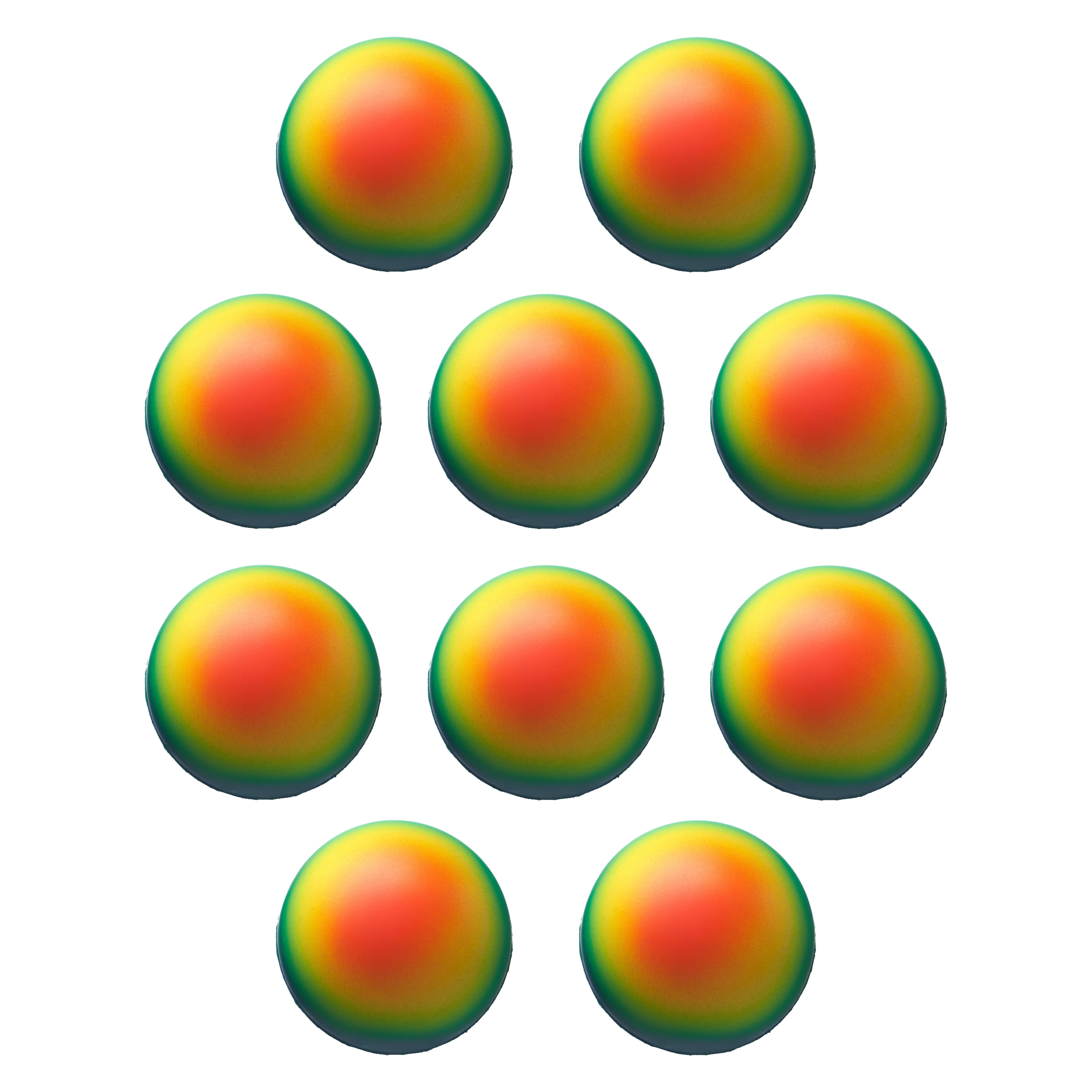 10 Rainbow Stress Balls Pack - Round, Stress Reliever, Hand Therapy, Lightweight - Rainbow