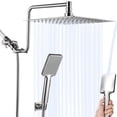 thumbnail image 1 of YDmeet 10" Square Rain Shower Head with Handheld Spray, Stainless Steel High Pressure Combo, 12" Extension Arm & Brass Holder in Brushed Nickel, 1 of 7