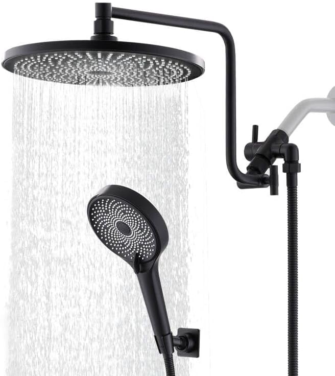 10" Rainfall Shower Head with Handheld Combo, Upgrade 12" Extension Arm ...