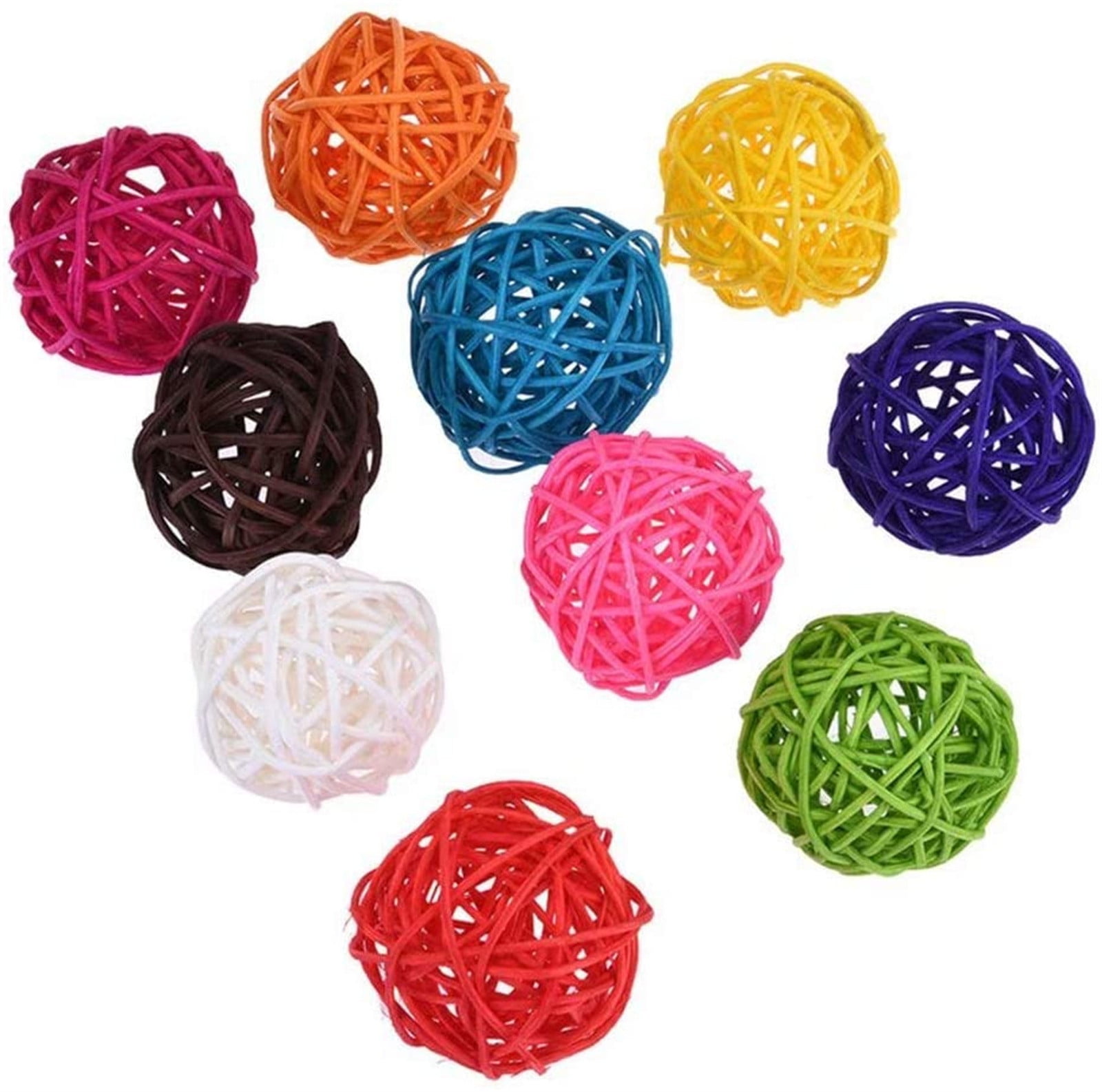 10 Rattan Balls, Toy For Birds Such As Parrots, Parakeets, Parakeets