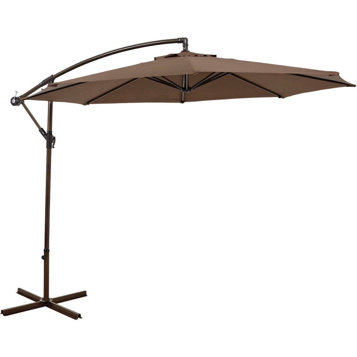 DO IT BEST GS TJAU005ABRN Round Steel Offset Patio Umbrella, 10'
