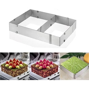 10 Reach 20 Inch Rectangle Cake Mold, Adjustable Square Cake Ring Cake Cutter Baking Mold for Tiramisu, Mousse, Bread, Pastry Dessert, Birthday Cake, Stainless Steel$$Home Decor, Kitchen, & Other