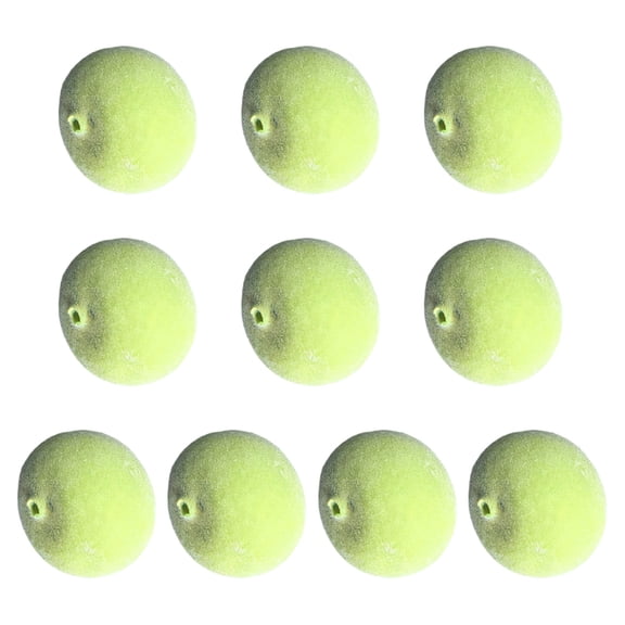 10 Realistic Foam-Crafted Green Plums - Lightweight Artificial Fruits for Classroom & Party Arrangements
