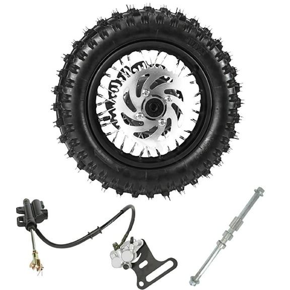 10" Rear Wheel 3.00-10 Tire Rim w/Brake Caliper and Axle For CRF XR 50 CRF50 XR50 TTR50 Dirt Pit Bike 50cc 70cc 90cc 110cc 125cc Apollo Taotao SSR Coolster