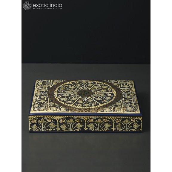 10" Rectangular Shaped Hand Painted Storage Box in Wood