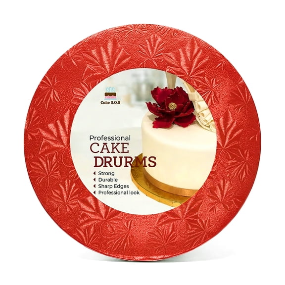 Cake S.O.S 10 inches Red Round Cake Drum Board, 1/2 Thick, (1-pack)