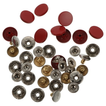 10 Red Sew-On Metal Snap Buttons for DIY Crafts