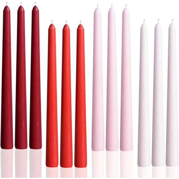 10" Red Taper Candles-12 Pack Christmas Candlesticks-Unscented Dripless Candles 8 Hour  for Weddings, Thanksgiving, Dinner Table, Dinner Table,Holiday Decor