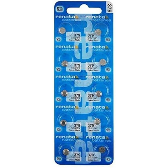 10 Renata Watch Batteries: 379 (Sr521Sw) by Renata