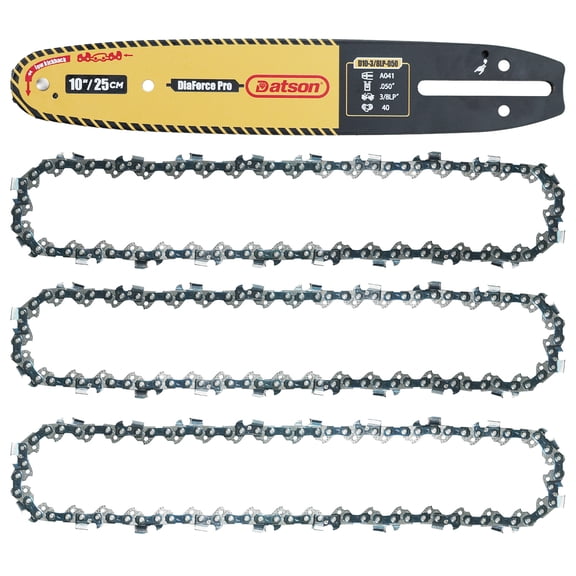 10" Replacement Chainsaw Bar and Chain Combo 3/8" LP Pitch 0.050" Gauge 40 Drive Links Tail Mount A041 For Efco MT 3500,Greenworks 20362,7A 2-in-1 Pole Saw 20062,Hitachi/Hikoki CS33EB(1 Bar+3 Chains)