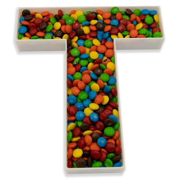 10" Reusable Plastic Box Form Tray Display for Treats, Charcuterie, Cake Pop, Candy, Charcuterie Box, Custom Charcuterie Letters Fillable - Reusable Letter Box - (White Plastic, T)