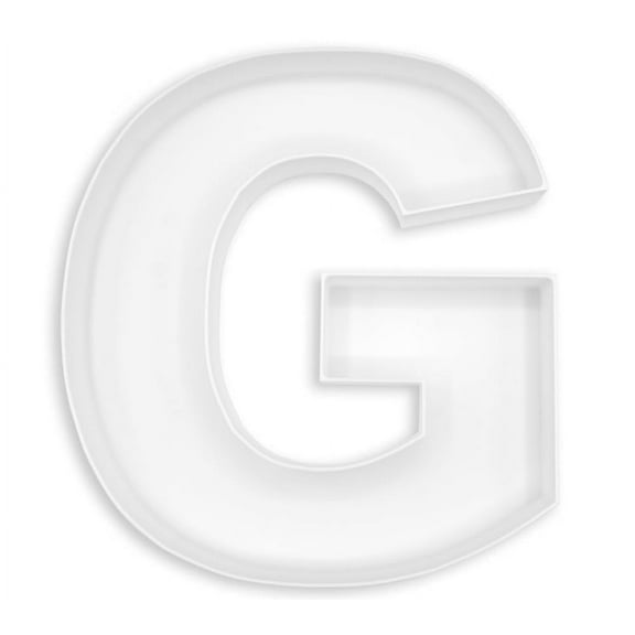 10" Reusable Plastic Box Form Tray Display for Treats, Charcuterie, Cake Pop, Candy, Charcuterie Box, Custom Charcuterie Letters Fillable - Reusable Letter Box - (White Plastic, G)