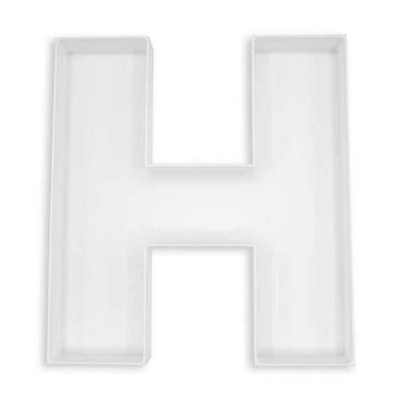 10" Reusable Plastic Box Form Tray Display for Treats, Charcuterie, Cake Pop, Candy, Charcuterie Box, Custom Charcuterie Letters Fillable - Reusable Letter Box - (White Plastic, H)