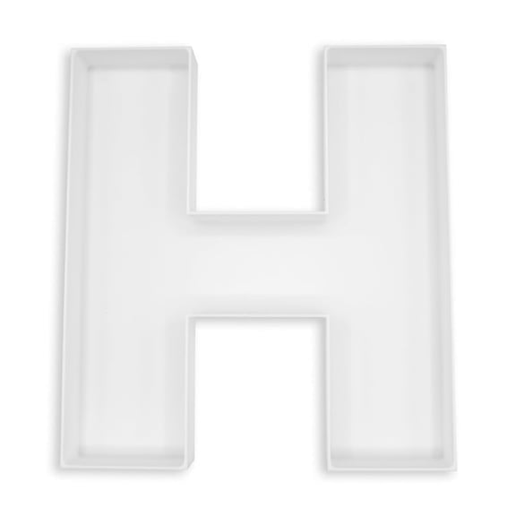 10" Reusable Plastic Box Form Tray Display for Treats, Charcuterie, Cake Pop, Candy, Charcuterie Box, Custom Charcuterie Letters Fillable - Reusable Letter Box - (White Plastic, H)