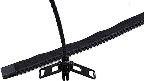 #10 Reversible Heavy Duty Molded Vislon Zipper with 2 Heads - Choose Your Length 150"-250" Inches - Color Black - 1 Zipper Per Pack - Made in The United States (176" Inches)