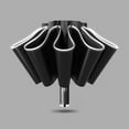 thumbnail image 1 of 10 Ribs Fully Automatic UV Umbrella Reflective Stripe Large Reverse Umbrellas For Rain Sun Heat Insulation Parasol Black, 1 of 10